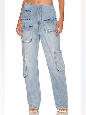 AFRM Sigmund Light Wash Cargo Jeans